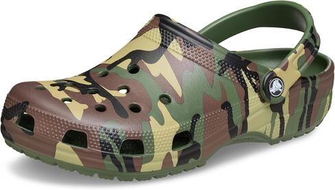Crocs, Unisex, Classic Clog Seasonal Graphic, Army Green Camo, Men 12, Women 14, Medium in Saudi Arabia