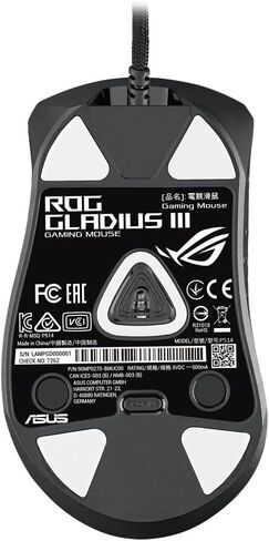 ASUS ROG Gladius III Wired Gaming Mouse, 19K Optical Sensor, 19,000 DPI, 6 Programmable Buttons, RGB Lighting, ROG Switch Socket Design, Swappable Switches, Ergonomic, Black in Saudi Arabia