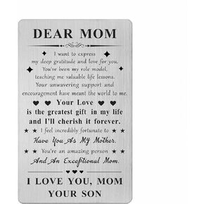 Mom Gifts from Daughter - Stainless Steel Mom Wallet Card, Birthday Mother's Day Gift for Mom from Daughter
