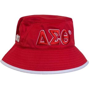 Delta Sigma Theta Sorority Bucket Hat-Red/White, One Size