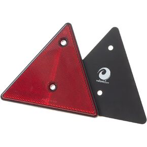 valonic triangle reflector,2 pieces - 6 x 6 inch - reflector for trailers - red - no screws included