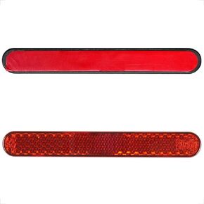 evermotor Bike Reflectors Stick-On，3.93 inch Red Motorcycle Reflector Self Adhesive Added Visibility for Trailer Hitch Cargo Rack,Boat,Door,Mailbox Post(2 Pieces)