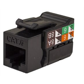 CAT6 RJ45 Keystone Jack, V-Max Series - Black Color - (50 pack)