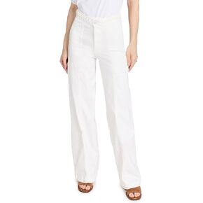 FRAME Women's Braided Waistband Wide Leg Jeans