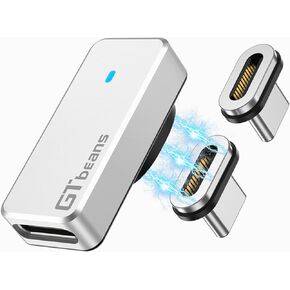USB C Magnetic Adapter 24Pin, Type C Connector Support PD 100W Fast Charge, USB 3.1 10Gb/s Data Transfer and 4K 60Hz Video Output with 2 Magnetic Connector for Steam Deck, MacBook Pro/Air, Phones