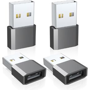 QianLink USB C to USB Male Adapter 4 Pack, Type C Charging Cord Connect USB A Charger for iPhone 15 14 13 12 11 Pro Max Plus, iPad Pro Air 4 5 Mini 6, Samsung Galaxy S24 S23 S22 S21 S20 Ultra, Pixel