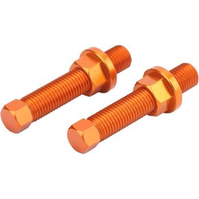 2pcs Chain Adjuster Bolts 50304040100 Replacement Accessory Fit for SX SXF EXCF SXS SMC Aluminum Alloy Chain Adjuster Bolt Chain Adjuster Bolt Kit for Motorcycle(B (orange))