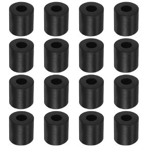 16pcs Rubber Spacer 1.2 Inch OD 0.4 Inch ID 0.6 Inch Thick Neoprene Round Anti Vibration Isolation Pads Isolator Rubber Washers Bushings for Home Cars Boat Accessories, Black