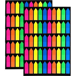 VANRA 2000 Pieces Page Markers Index Tabs Arrow Flags Stickers Colored Sticky Notes Index Labels for Bookmarks, 10 Sets