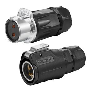 CNLINKO LP-20 2 PIN Waterproof Connector, IP68 Circular Connector, Quick Plugging Aviation Connector, PBT Plastic Shell Solder Connector, Marine Industry Connector Male Plug Inline Plug-in (2 PIN)