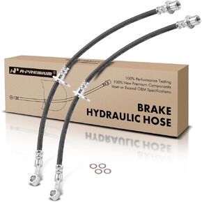 A-Premium Front Driver and Passenger Brake Hydraulic Hose Compatible with Select Honda and Acura Models - Odyssey 1999-2004, Pilot 2003-2008, MDX 2001-2002 - Replace# 01464S0X000(Pack of 2)