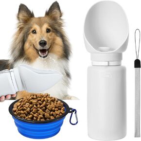 زجاجة مياه للكلاب قابلة للحمل، سعة 25 أونصة/750 مل، زجاجة مياه للكلاب قابلة للطي مع أوعية كبيرة وخفيفة الوزن ومضادة للتسرب من السيليكون لشرب الكلاب - مثالية للمشي لمسافات طويلة والسفر ورحلات الطريق in Kuwait