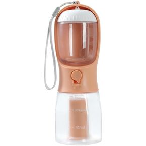 10oz Pet Water Bottle, Outdoor Portable 3 in 1 Dog Water Bottle Multifunctional Pet Water Bottle Dispenser for Dog,Cat,Rabbit,Puppy and Other Pets for Walking,Hiking,Camping,Travel (Purple, 300ml)