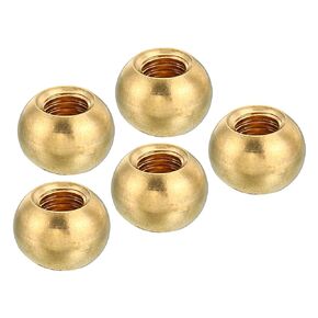 PATIKIL M3x0.5 Thread Cap Nuts Knob, 5 Pack Brass Ball Lamp Decoration Screw Caps Nut Cover Nut for Furniture Lighting