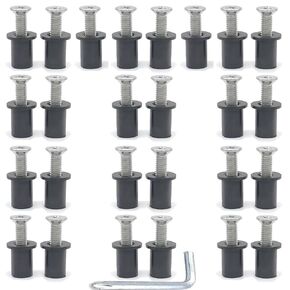 MAYEHAY 26 Pair Well Nut M5 Well Nuts Kayak Neoprene Well Nut Kayak Well Nut with Stainless Countersunk Head Tapping Bolts Great for Kayak Hardware Motorcycle Boat Marine Windscreen