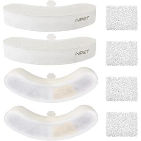 NPET Upgraded Design 4 Pack Replacement Filters for WF050/WF100 Cat Water Fountain and WF210 Stainless Steel Pet Water Fountain Cat Water Dispenser