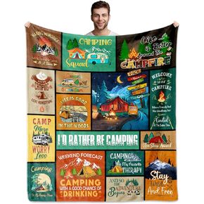 YDAISCU Camping Gifts, Camping Accessories, Camping Blanket 60" X 50", Camping Gifts for Women/Men, Cool Camper Gifts for Camping, Rv Decor, Gifts for Campers, Best Gifts for Rv Owners, Rv Gifts