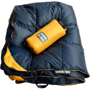 Outdoor, Travel, and Camping Puffy Down Blanket - Its Packable, Lightweight, and Warm - Midnight Ember