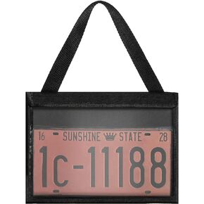 License Plate Holder with Hanging Strap License Plate Covers US Car License Plate Bracket Holder License Plate Tag Bag Car Bumper Mount for Car SUV Truck (1 Piece)