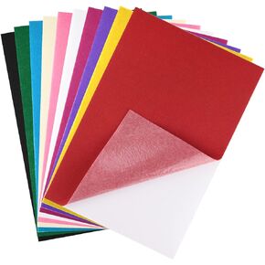 CHRORINE 10 Pcs Felt Fabric Sheets Self Adhesive Felt Sheets 8 x 12 Inches Felt Paper for DIY Art and Craft Supplies