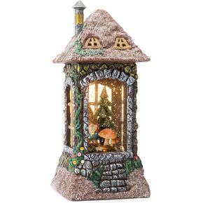 Spring Gnomes Decorative for HomeTabletop Figurine Snow Globe Glittering Lantern Mushroom Resin Gnomes Decor Summer Decorations Gifts