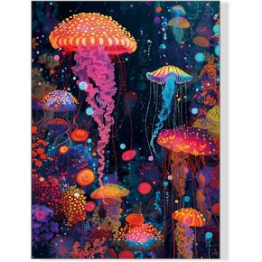 Pawparty 500 Piece Jigsaw Puzzle for Adults, Challenging Hard Puzzles for Kids and Teens Gift Choice Colorful Jellyfish