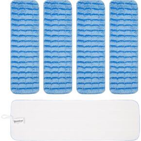 Premium Replacement Microfiber Pad for Universal Mop Head System - Heavy Duty - 4 Pack Wet & Dry Commercial Cleaning Refills Reusable Mop Refills Fit for Most Microfiber Flat Mop System 18"