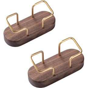 muso wood Business Card Holder for Desk, Wooden Creative Business Card Display for Desk, Wood Business Card Stand for Office, Tabletop (Walnut 1pack)