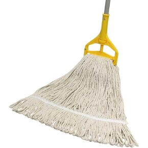 Restaurantware RW Clean 24 Ounce Replacement Mop Head 1 Heavy-Duty String Mop Head - Mop Handle Sold Separately Loop End Blue Poly-Cotton Blend Wet Mop Head Refill For Home or Commercial Use