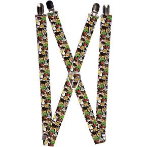 Buckle-Down unisex adult Buckle-down - Looney Tunes Suspenders, Looney Tunes, 3.5 x 2.5 US