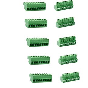 300V 8A KF2EDGK 3.5mm/ 0.14inch Pitch 12 Pin Pluggable PCB Screw Terminal Block Female Connector Green, Pack of 10