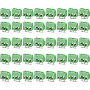 DIYhz green 40PCS 3P 3 Pin Screw Terminal Block Connector 3.5mm Pitch for Arduino 10A 300V 10A 130V51590