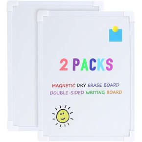 Utron 2 PCS Magnetic Small White Board Dry Erase Double-Sided Writing, Small Dry Erase Board 8"x11", Portable Hangable Mini Whiteboard Small Whiteboard for Wall, Mini Dry Erase Board for Kids Students