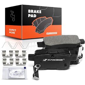 A-Premium Rear Ceramic Disc Brake Pads Set Compatible with Select Honda and Acura Models - Accord 2008-2017, TSX 2009-2014, with Hardware, 4 Pcs