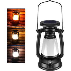 4000mAh Classic Solar-Powered Rechargeable Camping Lantern: Vintage Style for Hiking, Hunting, and Fishing. Brightness Adjustable and eco-Friendly for Outdoor Adventures.