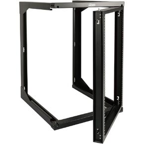 Tecmojo 9U Rack Wall Mount with Swing Gate, 9U Server Rack for 19inch Computer/AV/Data/IT/Media Equipment, Open Frame Server Rack with 24inch Depth, Square&Tapped Holes