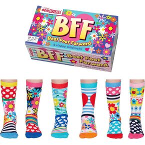 United Oddsocks BFF (Best Foot Forward) 6 Oddsocks for Girls Kids US 13.5-8
