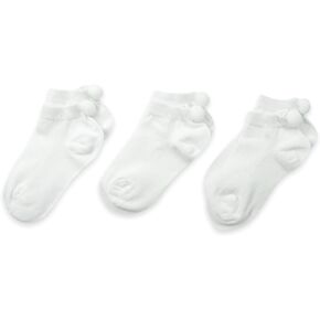 Jefferies Socks Girls 2-6X Seamless Pom Ped 3 Pair Pack Socks