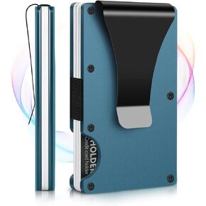 محفظة Eiruseed Minimalist لحجب RFID، محافظ معدنية مطورة للرجال مع مشبك نقود، محفظة رفيعة للرجال صغيرة الحجم مضادة للخدش، محفظة رفيعة لحمل البطاقات للرجال وبطاقة وأموال قابلة للإزالة بسهولة in Kuwait