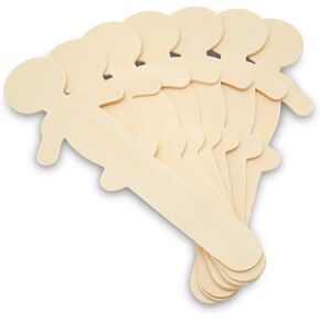 Wooden People-Shaped Popsicle Sticks, 5 Inches High with a 2-1/2 inch Base, Pack of 50 Boy-Shaped Craft Sticks, by Woodpeckers