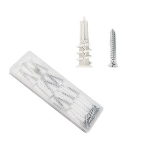 cSeao 60pcs #8 x 1-1/4'' Drywall Anchors, Wall Anchors and Screws for Drywall, 75LB Hanging and Mounting, 30pcs Threaded Plastic Sheetrock Anchors and #8 Screws