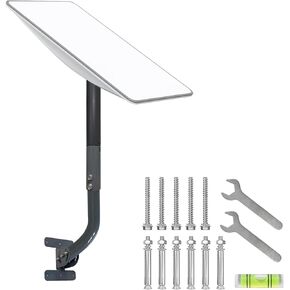 Adjustable Starlink Wall Mount,Starlink Mounting Kit, with Mount Adapter Compatible with V2 Starlink Universal Outdoor Bracket & J-Pipe Mast for Wall, Eave Roof Mounting (Bracket & J-Pipe)