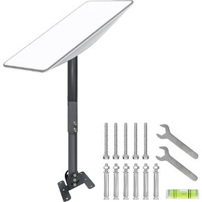 Adjustable Starlink Wall Mount,Starlink Mounting Kit, with Mount Adapter Compatible with V2 Starlink Universal Outdoor Bracket & J-Pipe Mast for Wall, Eave Roof Mounting (Bracket & J-Pipe)