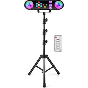 HYWILL DJ Disco Lights with Stand - 5IN1 Stage Lights Disco Ball Red&Green Beams Blacklight LED Par Wash Strobe Effects by Remote DMX Control for Bars and Clubs Mobile Entertainers Party Lighting