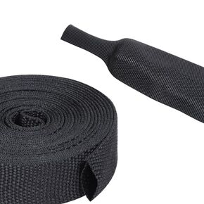 Heat Shrink Braided Sleeving Fabric Tubing 2 in 1 Wiring Harness Tubing Abrasion Resistant Cable Sleeve for Protection Wire/Sheath/Irregular Shape Hose (1/2"-13ft)