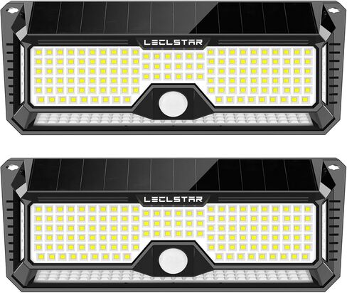 أضواء خارجية تعمل بالطاقة الشمسية - 4000 لومن 268 مصباح مستشعر حركة LED خارجي، مصابيح أمان LED مقاومة للماء IP65، مصابيح جدارية لاسلكية ساطعة تعمل بالطاقة الشمسية مع 3 أوضاع اختيارية و4 زاوية واسعة (عبوتان) in Kuwait
