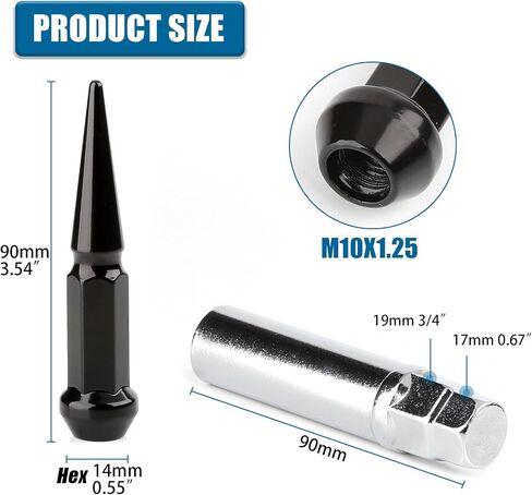 JiiinMiiin M12x1.5 Toyota Lexus Lug Nuts, 13/16" (21mm) Hex OEM Factory Style Chrome Mag Seat Wheel Nuts with Washer for 4Runner Camry Highlander Prius Sienna Lexus CT200h HS250h GS450h Set of 20PCS in Saudi Arabia