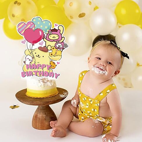 37Pcs Pompompurin Cake Toppers Cupcake Toppers, Pompompurin Cake Decorations,Cartoon Dog Birthday Party Supplies Decorations in Saudi Arabia