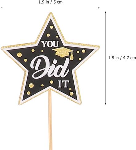 MAGICLULU 2024 Graduation Cupcake Toppers, 24pcs Glitter Class of 2024 Cake Toppers Grad Cap Cake Picks 2024 Diploma Appetizer Picks for Graduation New Years Party Favors in Saudi Arabia