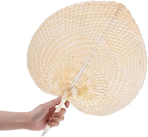 LAHERA KING 2pcs Hand Made Fan Hand Rattan Fan Portable Summer Fan Hand-Made Rattan Decor in Saudi Arabia